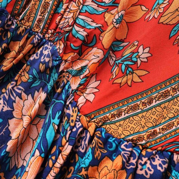 NEW Bandana Surplice Neck Pocket Belted Flutter Hem Maxi Dress Plus Size 2X - Picture 5 of 9